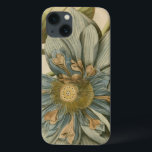 Blue Lotus Flower on Tan Background with Writing iPhone 13 Case<br><div class="desc">A beautiful blue lotus flower in full bloom is the focus of this piece. The yellow centre is almost hypnotising in its glory. Add a little elegance to your home with this print!</div>