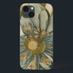 Blue Lotus Flower on Tan Background with Writing iPhone 13 Case<br><div class="desc">A beautiful blue lotus flower in full bloom is the focus of this piece. The yellow centre is almost hypnotising in its glory. Add a little elegance to your home with this print!</div>