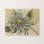 Blue Lotus Flower on Tan Background with Writing Jigsaw Puzzle<br><div class="desc">A beautiful blue lotus flower in full bloom is the focus of this piece. The yellow centre is almost hypnotising in its glory. Add a little elegance to your home with this print!</div>