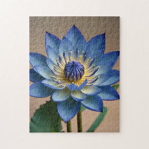 Blue Lotus Flower Spiritual Zen Art  Jigsaw Puzzle