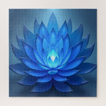 Blue Lotus Flower Spiritual Zen Art 