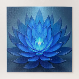 Blue Lotus Flower Spiritual Zen Art Jigsaw Puzzle