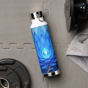Blue Lotus Flower Spiritual Zen Art  Water Bottle