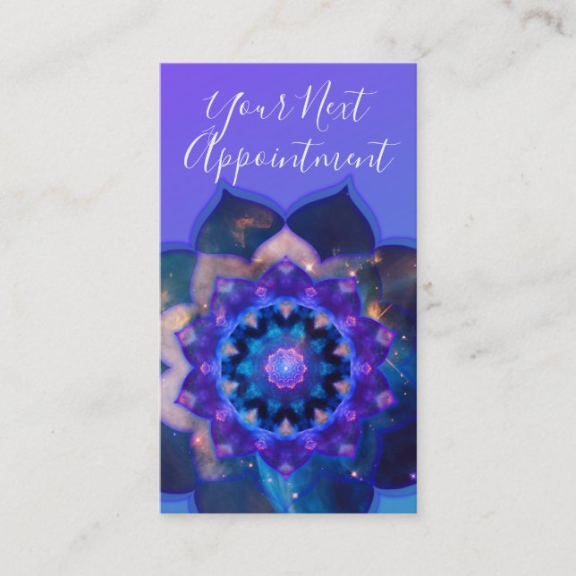 Blue Lotus Mandala Appointment Card (Front)