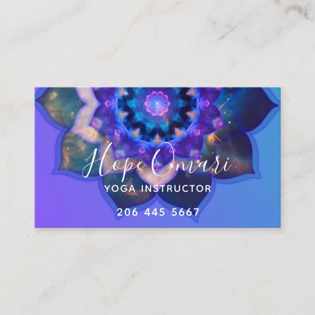 Blue Lotus Mandala Business Card (Front)