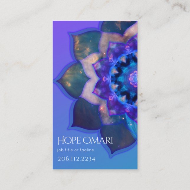 Blue Lotus Mandala Business Card (Front)