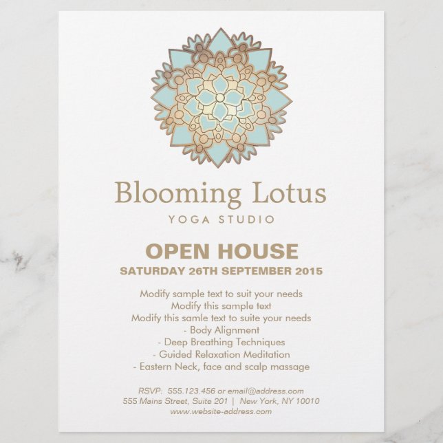 Blue Lotus Mandala Flyer (Front)
