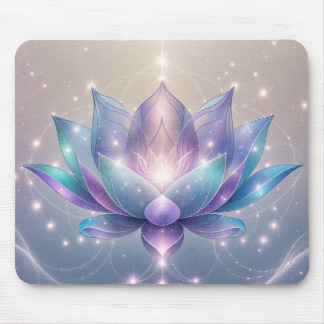 Blue Lotus Meditation Space Shine Mouse Pad (Front)