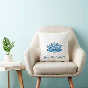 Blue Lotus Mind Body Spirit Personalised Pillow