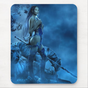 Blue Lotus Mouse Pad