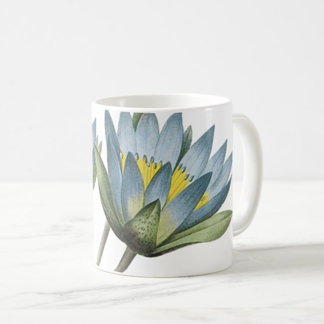 blue lotus(Nymphaea caerulea) by Redouté Coffee Mug (Front Right)