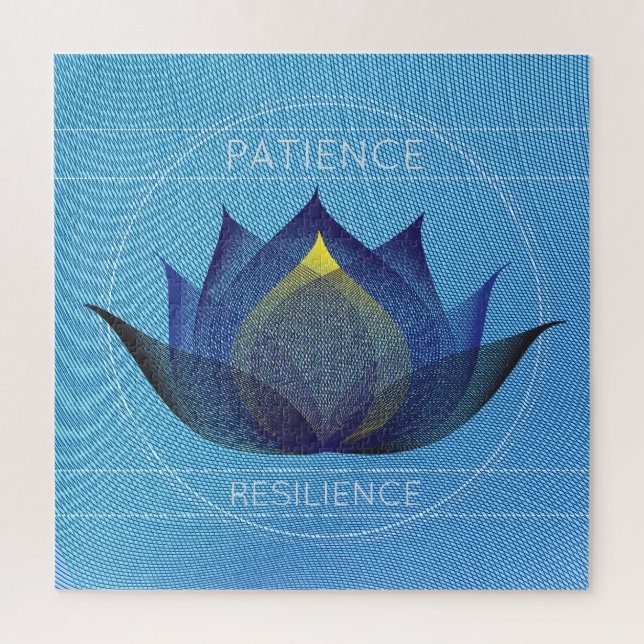 Blue Lotus Patience and Resilience Floral Symbol Jigsaw Puzzle (Vertical)