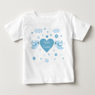Blue Love Birds Heart Baby Baby T-Shirt