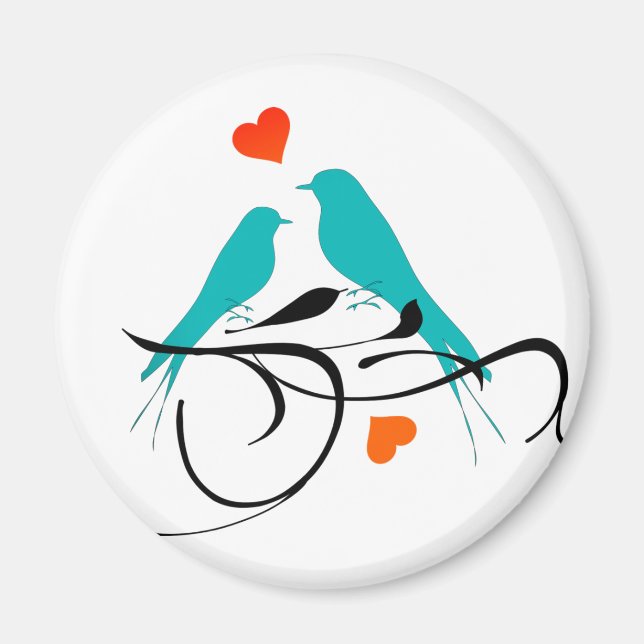Blue Love Birds Magnet (Front)