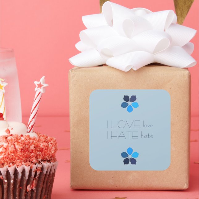 Blue love hate flower stickers (Party)