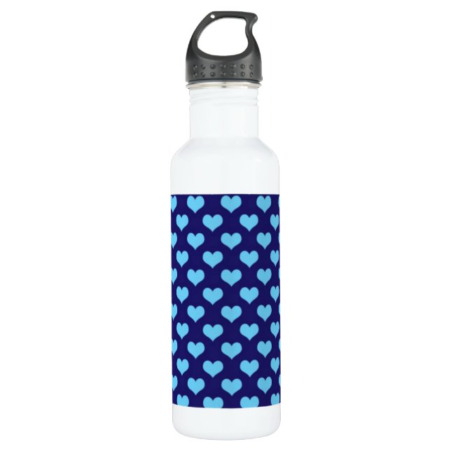 Blue Love Hearts 710 Ml Water Bottle (Front)