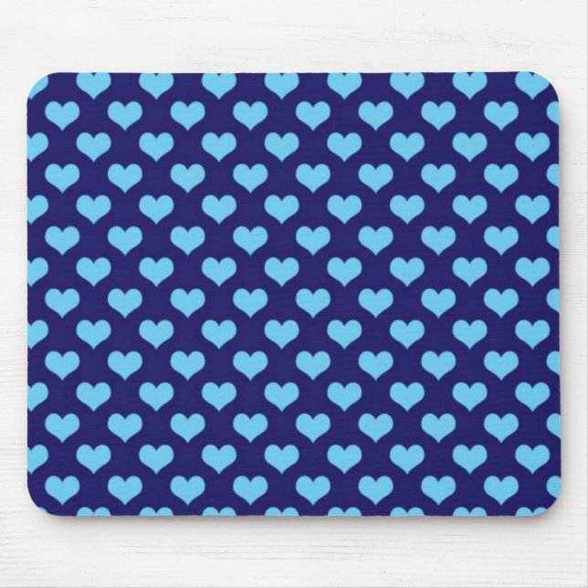 Blue Love Hearts Mouse Pad (Front)