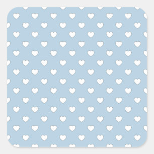 Blue Love Hearts Square Sticker
