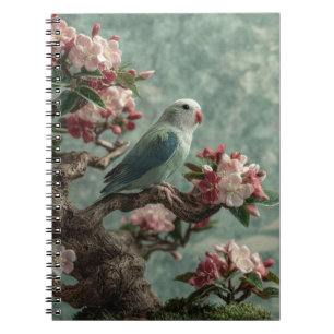 Blue Lovebird and Blossoms Spiral Notebook