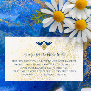 Blue Lovebirds Mexican Bridal Shower Recipe Card