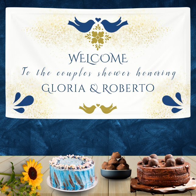 Blue Lovebirds Wedding Couple Shower Welcome Sign (Creator Uploaded)