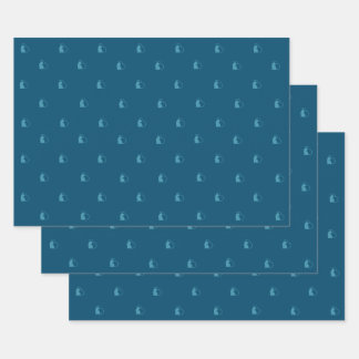 blue lovecats wrapping paper flat sheet set of 3
