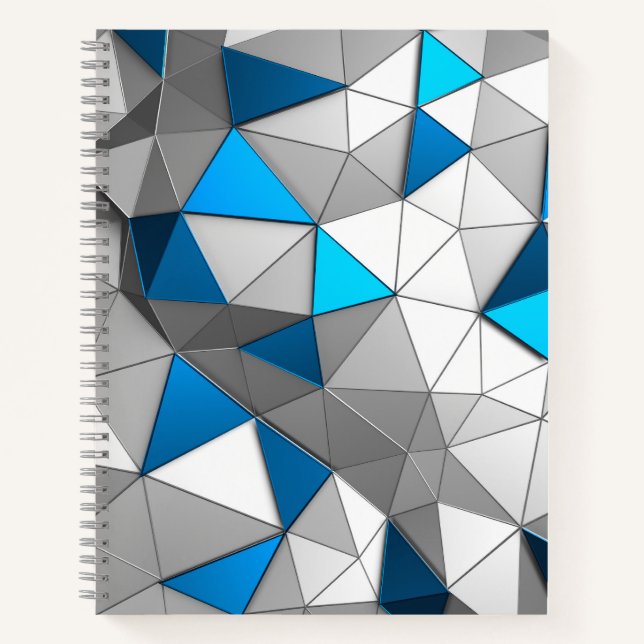 Blue Low-Poly Bullet Journal / Lined Notebook (Front)