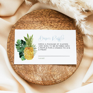Blue Luau Tropical Diaper Raffle Card