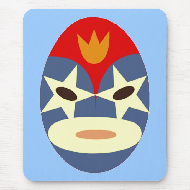Blue Lucha Libre Mask Mouse Pad (Front)