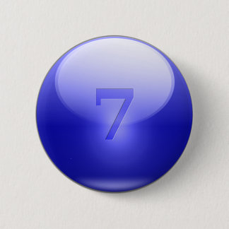 Blue Lucky 7 6 Cm Round Badge