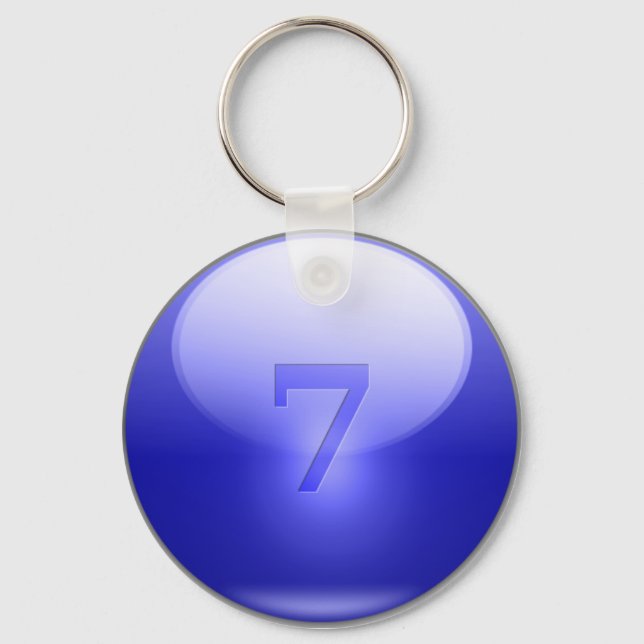 Blue Lucky 7 Key Ring (Front)