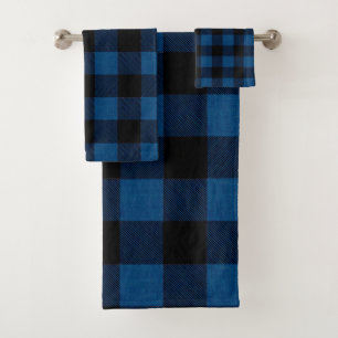 Blue Lumberjack Plaid Bath Towel Set