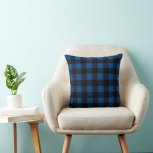 Blue Lumberjack Plaid Cushion