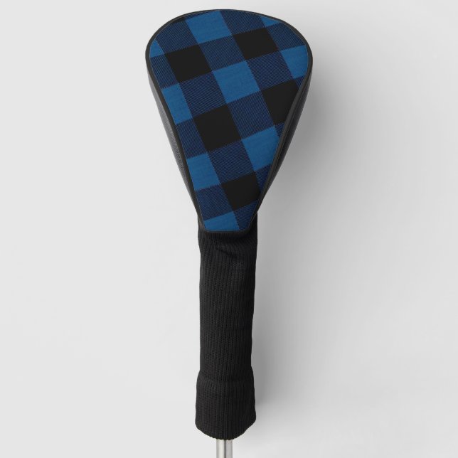 Blue Lumberjack Plaid Golf Head Cover (Front)