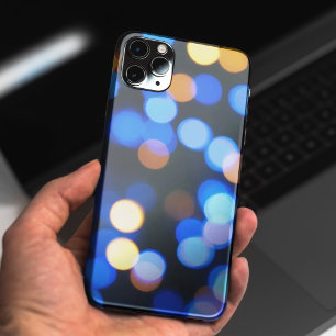 Blue luminous bokeh iphone cases