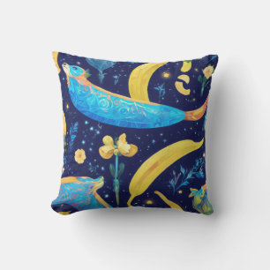 "Blue Lunar Monkey and Candy Banana "? Cushion