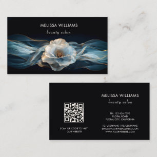 Blue Luxury Flower Business Card