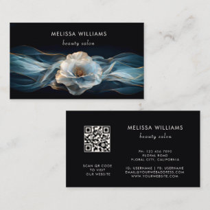 Blue Luxury Flower Business Card