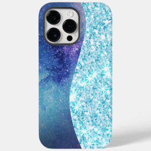 Blue Luxury Modern gradient galaxy glitter star Case-Mate iPhone 14 Pro Max Case