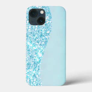 Blue Luxury Modern gradient galaxy glitter star iPhone 13 Mini Case