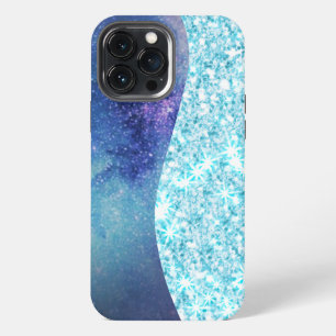 Blue Luxury Modern gradient galaxy glitter star iPhone 13 Pro Max Case