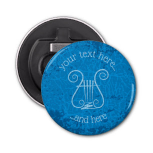 Blue Lyre Background Bottle Opener