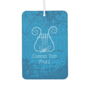 Blue Lyre Background Car Air Freshener