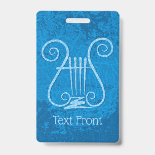 Blue Lyre Background ID Badge