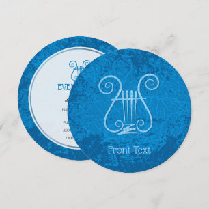 Blue Lyre Background Invitation