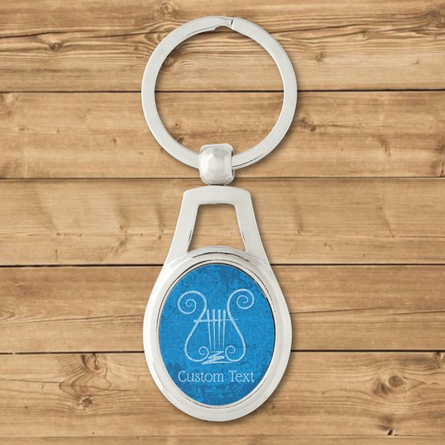Blue Lyre Background Key Ring (Creator Uploaded)