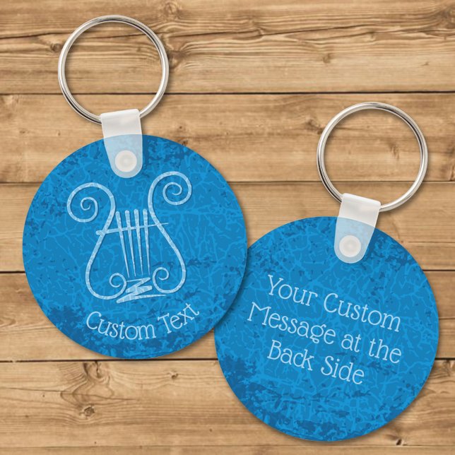 Blue Lyre Background Keychain (Creator Uploaded)