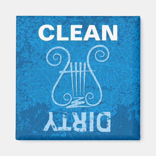 Blue Lyre Background Magnet (Front)