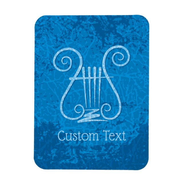 Blue Lyre Background Magnet (Vertical)