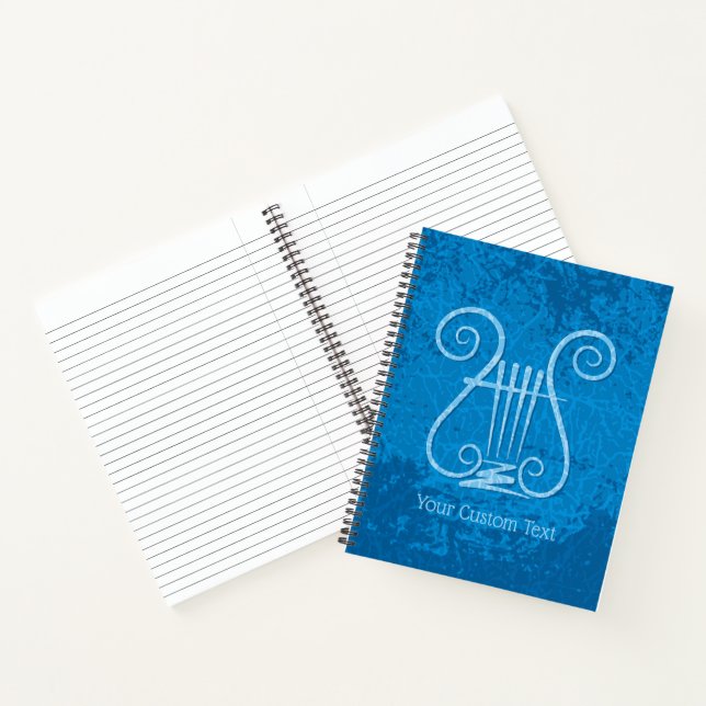 Blue Lyre Background Notebook (Inside)